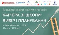 ВСЕУКРАЇНСЬКИЙ ФОРУМ «КАР’ЄРА ЗІ ШКОЛИ: ВИБІР І ПЛАНУВАННЯ»